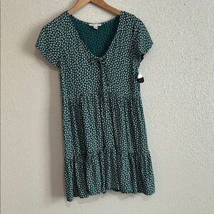 American Eagle Green Floral Short Sleeve Dress Size XS
